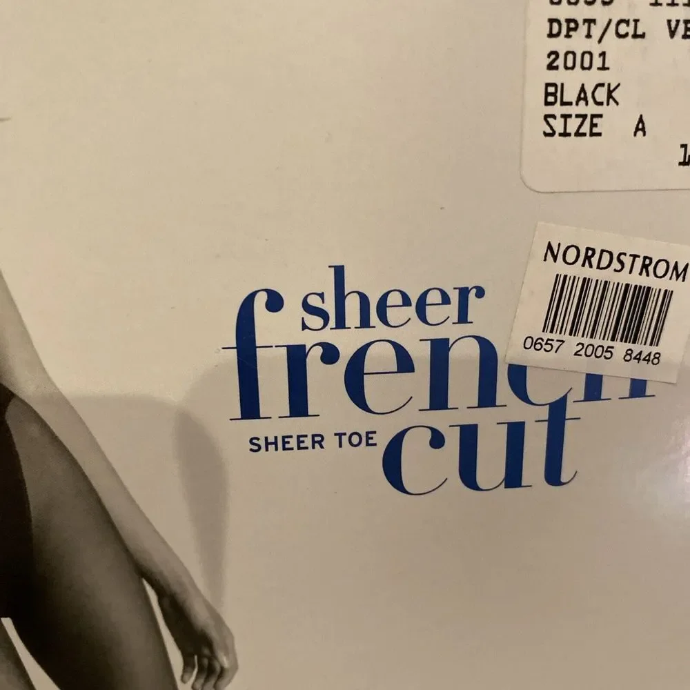 Nordstrom Sheer French Cut sheer toe Black size A Pantyhose‎ NOS Vintage